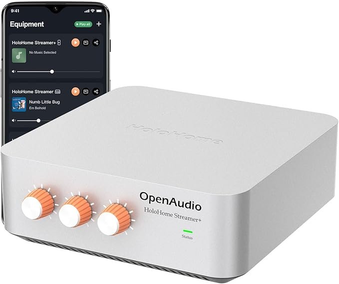 HoloHome Streamer Plus multi-room amplifier controlled via HoloHome app