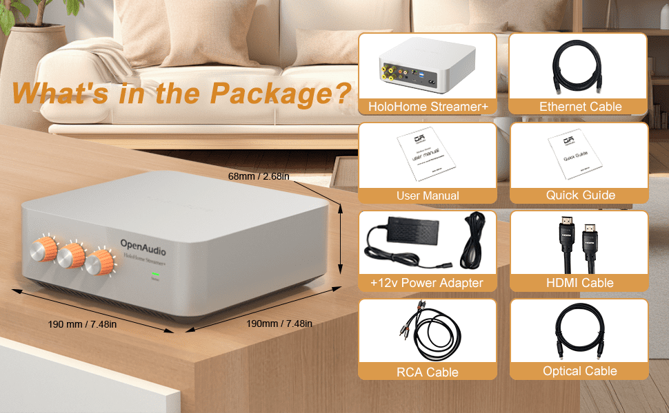 HoloHome Streamer Plus package contents