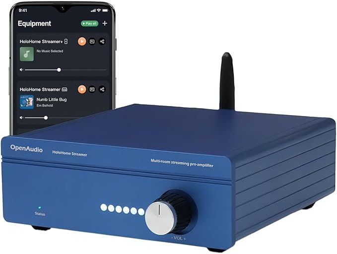 HoloHome Streamer multi-room amplifier controlled via HoloHome app