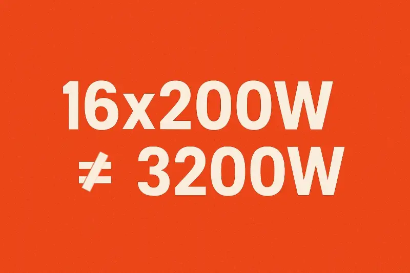 16 x 200W != 3200W About Streaming Amplifier