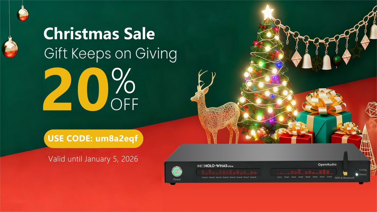 Black Friday Blowout Continues: HOLOWHAS Multi-Room Streaming Amplifiers 20% Off All Christmas Season!